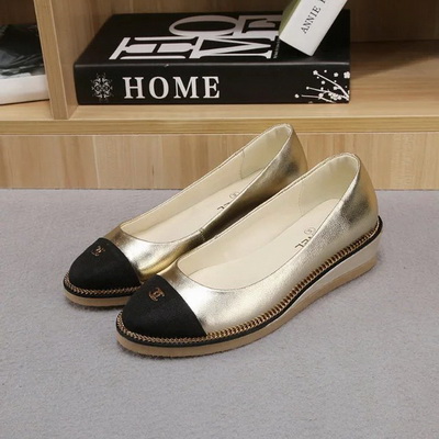 CHANEL Shallow mouth flat shoes Women--033